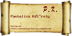 Pantelics Károly névjegykártya